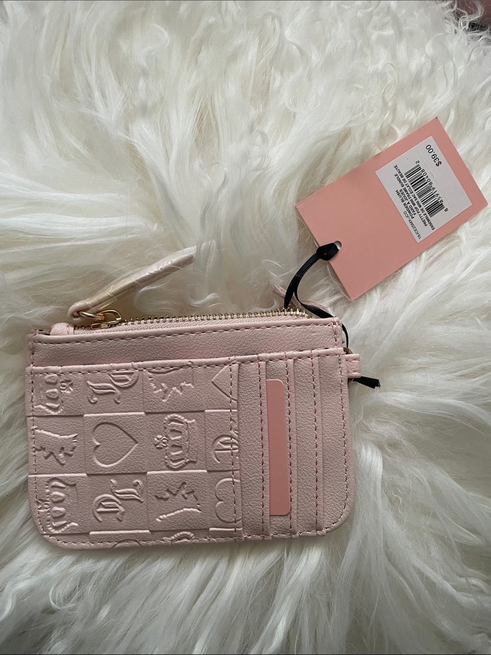 🎀JUICY COUTURE NWT Pink Zip Card Holder Wallet - Picture 9 of 10